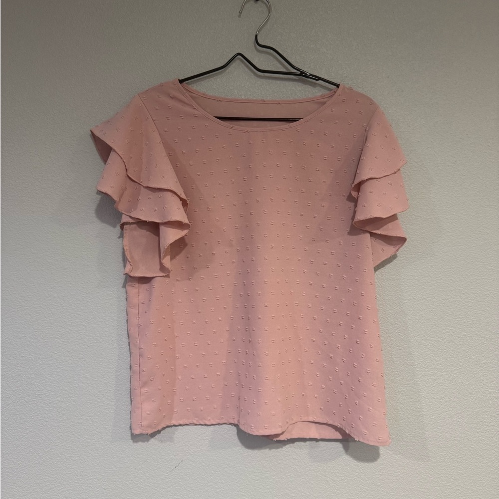 Forever 21 Flutter Sleeve Blouse in Pink